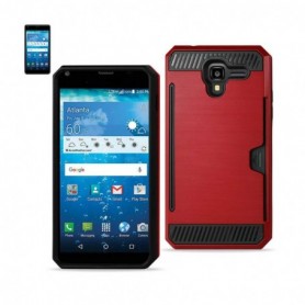 KYOCERA HYDRO VIEW SLIM ARMOR HYBRID CASE WITH CARD HOLDER IN RED