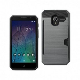 ALCATEL TRU SLIM ARMOR HYBRID CASE WITH CARD HOLDER IN GRAY