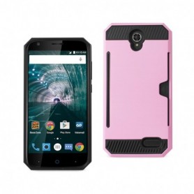 ZTE WARP 7/ Z959 SLIM ARMOR HYBRID CASE WITH CARD HOLDER IN PINK