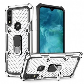 Kickstand Anti-Shock And Anti Falling Case for MOTOROLA E7 In Silver