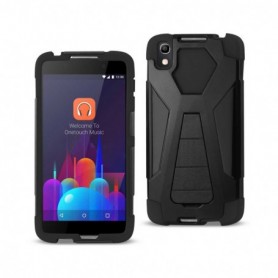 ALCATEL IDOL 4 HYBRID HEAVY DUTY CASE WITH KICKSTAND IN BLACK