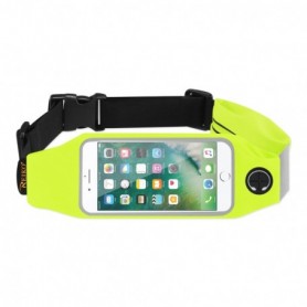 RUNNING SPORT BELT FOR IPHONE 7/ 6/ 6S OR 5 INCHES DEVICE WITH TWO POCKETS IN GREEN