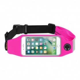 RUNNING SPORT BELT FOR IPHONE 7 PLUS/ 6S PLUS OR 5.5 INCHES DEVICE WITH TWO POCKETS IN PINK