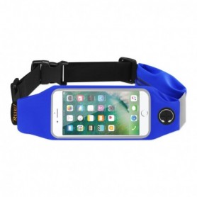 RUNNING SPORT BELT FOR IPHONE 7 PLUS/ 6S PLUS OR 5.5 INCHES DEVICE WITH TWO POCKETS IN BLUE