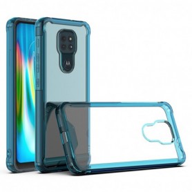 Moto E7 Plus/G9/G9 Play High quality TPU Bumper and Clarity PC Case In Blue