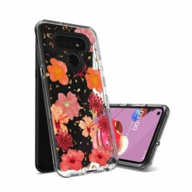 Pressed dried flower Design Phone case for LG K51 in Red