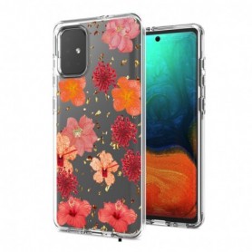 Pressed dried flower Design Phone case for SAMSUNG GALAXY A71 5G In Red