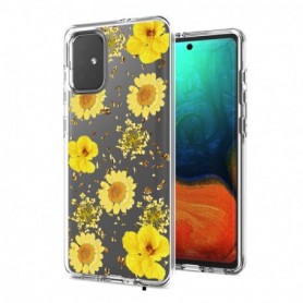 Pressed dried flower Design Phone case for SAMSUNG GALAXY A71 5G In Yellow