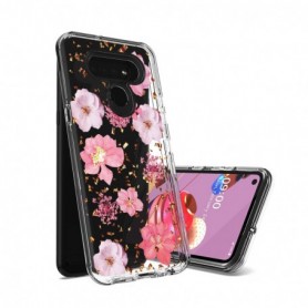 Pressed dried flower Design Phone case for LG K51 in Pink