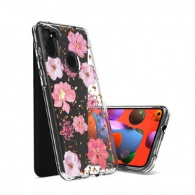 Pressed dried flower Design Phone case for SAMSUNG GALAXY A11 in Pink