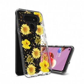 Pressed dried flower Design Phone case for LG K51 in Yellow