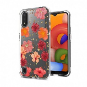 Pressed dried flower Design Phone case for SAMSUNG GALAXY A01 In Red