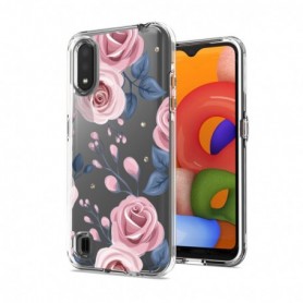 Pressed dried flower Design Phone case for SAMSUNG GALAXY A01 In Rose Gold