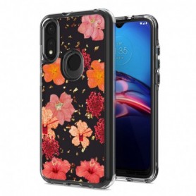 Pressed dried flower Design Phone case for MOTOROLA E7 (2020) In Red