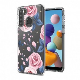 Pressed dried flower Design Phone case for SAMSUNG GALAXY A21 In Rose Gold