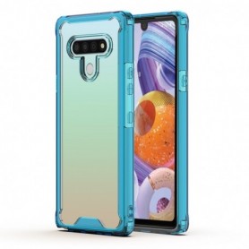 LG STYLO 6 High quality TPU Bumper and Clarity PC Case In Blue