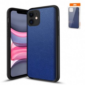 Premium PU Leather Outside and Flexible TPU Silicone Hybrid Slim Case for IPhone 11