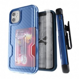 Iron Armor3 Blue Rugged Case + Holster with tempered glass  for Apple iPhone 11