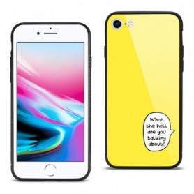iPhone 7/8/SE2 Hard Glass Design TPU Case In Yellow