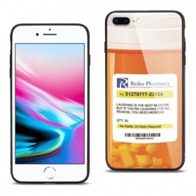iPhone 8 Plus Hard Glass Design TPU Case With Pill Container