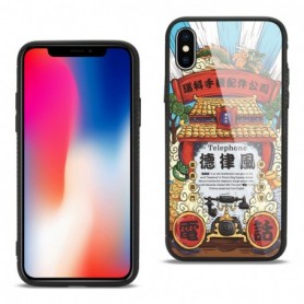 iPhone X Hard Glass Design TPU Case With Phone