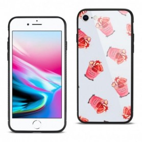 iPhone 7/8/SE2 Hard Glass Design TPU Case With Strawberry Cups