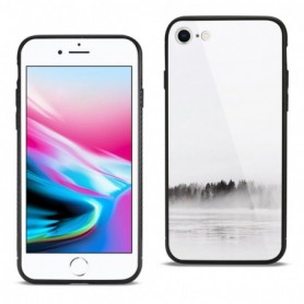 iPhone 7/8/SE2 Hard Glass Design TPU Case With Lake Scene