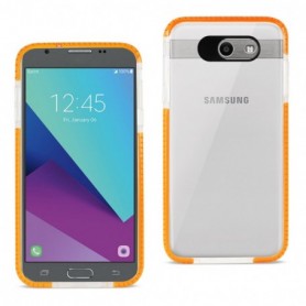 SAMSUNG GALAXY J7 V (2017) SOFT TRANSPARENT TPU CASE IN CLEAR ORANGE