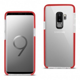 Samsung Galaxy S9 Plus Soft Transparent TPU Case In Clear Red