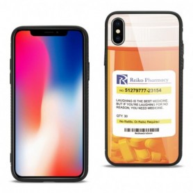 iPhone X Hard Glass Design TPU Case With Pill Container