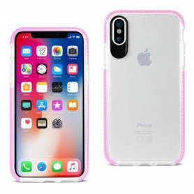 IPHONE X SOFT TRANSPARENT TPU CASE IN CLEAR PINK