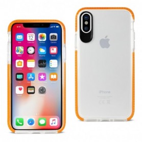 IPHONE X SOFT TRANSPARENT TPU CASE IN CLEAR ORANGE