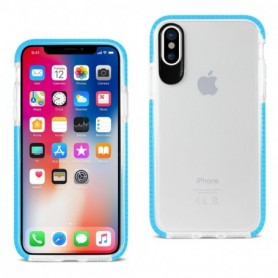 IPHONE X SOFT TRANSPARENT TPU CASE IN CLEAR BLUE