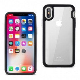 iPhone X Hard Transparent Plastic Tpu Case In Clear Silver
