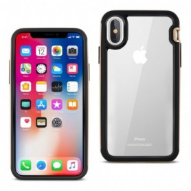 iPhone X Hard Transparent Plastic Tpu Case In Clear Gold