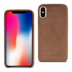 iPhone X Fuzzy Fur Soft Tpu Case In Brown
