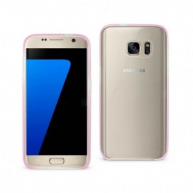 SAMSUNG GALAXY S7 TRANSPARENT BUMPER FRAME CASE IN CLEAR PINK