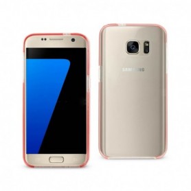 SAMSUNG GALAXY S7 TRANSPARENT BUMPER FRAME CASE IN CLEAR RED