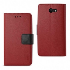 SAMSUNG GALAXY J7 V (2017) 3-IN-1 WALLET CASE IN RED
