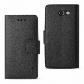 2017 SAMSUNG GALAXY J3 EMERGE 3-IN-1 WALLET CASE IN BLACK