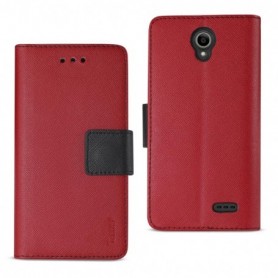 ZTE Overture 3/ Maven 3/ Prestige 2/ N9136 3-In-1 Wallet Case In Red