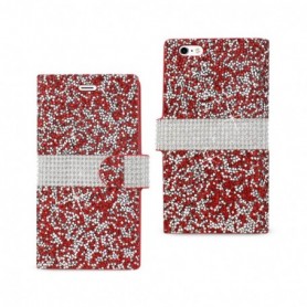 IPHONE 6 PLUS DIAMOND RHINESTONE WALLET CASE IN RED