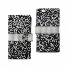 IPHONE 6 PLUS DIAMOND RHINESTONE WALLET CASE IN BLACK