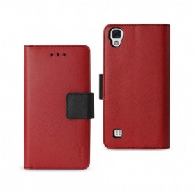 LG X STYLE (TRIBUTE HD) 3-IN-1 WALLET CASE IN RED