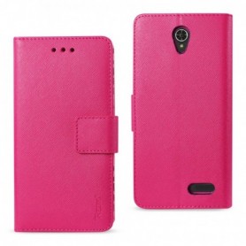 GRAND X3 (Z959)/ WARP 7 WALLET CASE WITH INNER ZEBRA PRINT IN HOT PINK