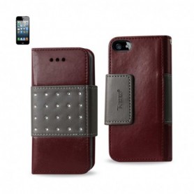 APPLE IPHONE 5/5S/SE FOLIO WALLET CASES-DARK RED