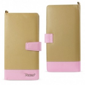 IPHONE 6/ 6S TWO TONE SUPER WALLET CASE WITH MULTIPLE CARD SLOTS IN PINK GOLD