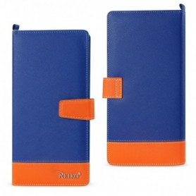 IPHONE 6/ 6S TWO TONE SUPER WALLET CASE WITH MULTIPLE CARD SLOTS IN ORANGE NAVY