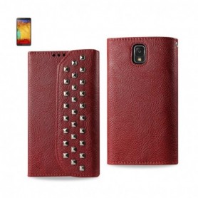 SAMSUNG GALAXY NOTE 3 FOLIO WALLET CASES-DARK RED