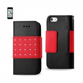 APPLE IPHONE 5C FOLIO WALLET CASES-BLACK